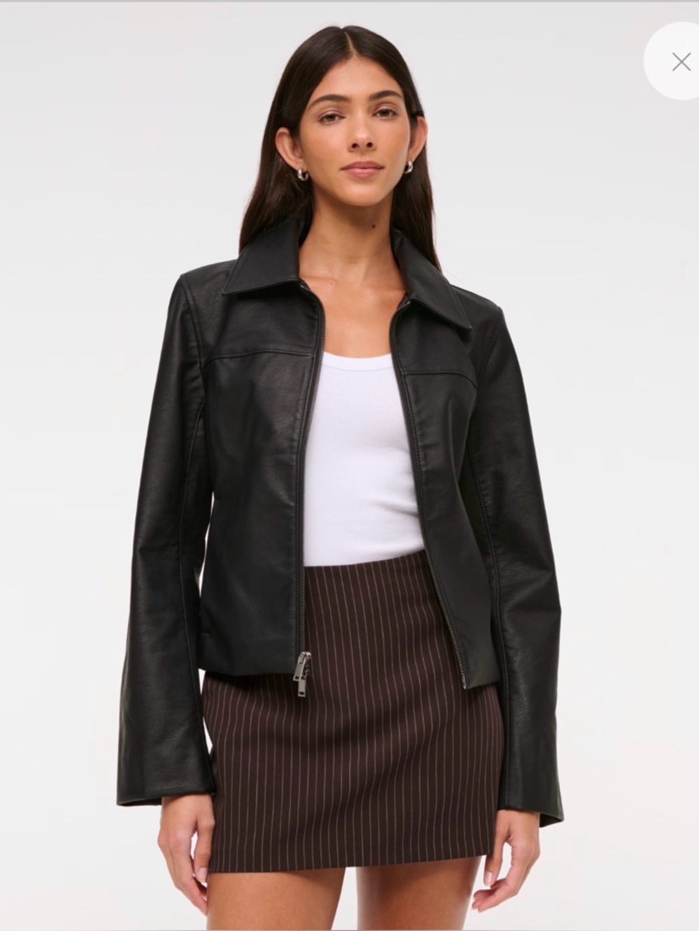 Abercrombie & Fitch Brown Mini Skirt with Pinstripes